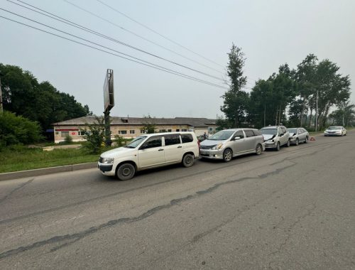 ДТП с четырьмя машинами произошло в Биробиджане