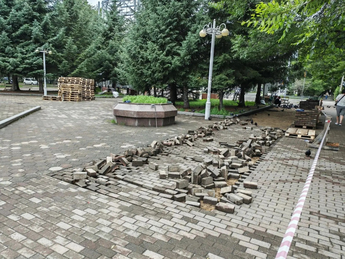 Начались работы по благоустройству Арбата в Биробиджане